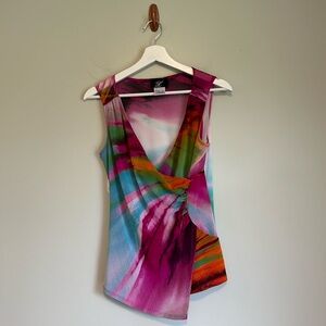 Vintage 90's Libra colorful short sleeve blouse